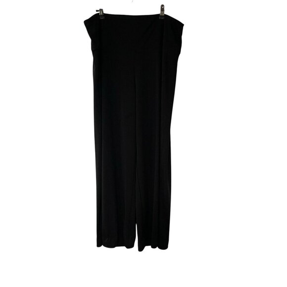 Ruby Ribbon Pull On Stretch Wide Leg Dress Pants Flare Black Casual Office XL - Picture 1 of 9